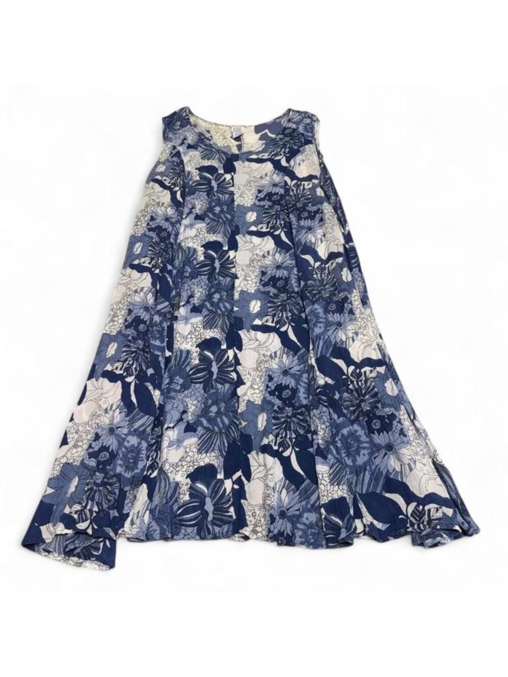 90's Only Necessities Floral Crinkle Lounge Maxi Dress Women's 1X Boho Summer